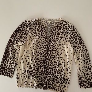 Perfect Jcrew merino cardigan with animal print